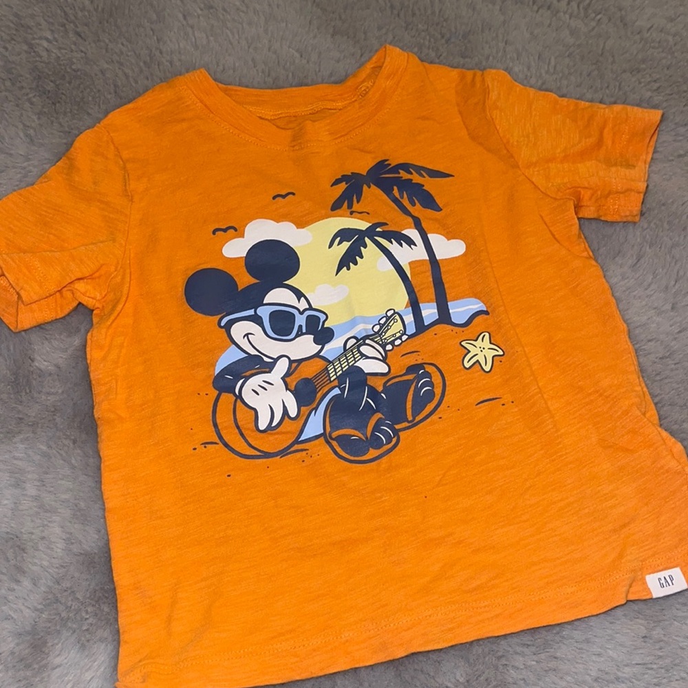 🌈 Gap Disney Mickey Mouse T Shirt  Sz 3Y Tropical Vacation